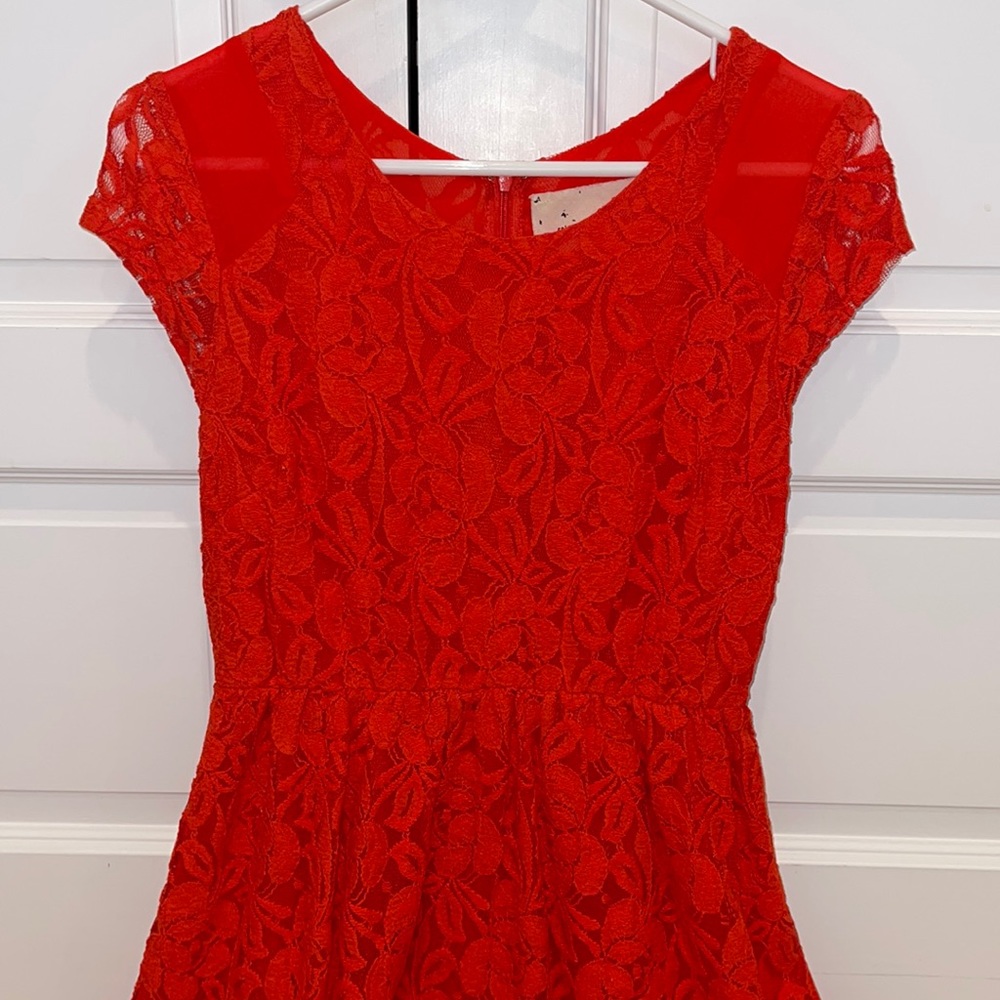 Orange lace dress